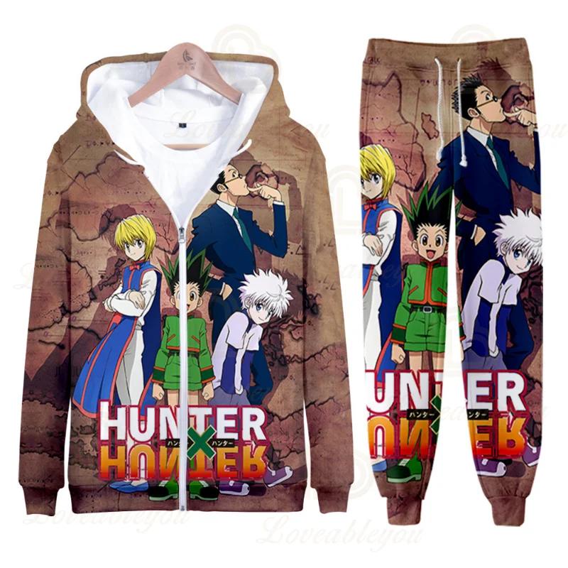 Hunter X Hunter Cartoon Childrens Zipper Sweater Pants Suit Chrollo Lucilfer Teenager Girl Sports Leisure Spring Aut